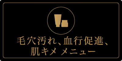 毛穴汚れ、血行促進、肌キメ メニュー